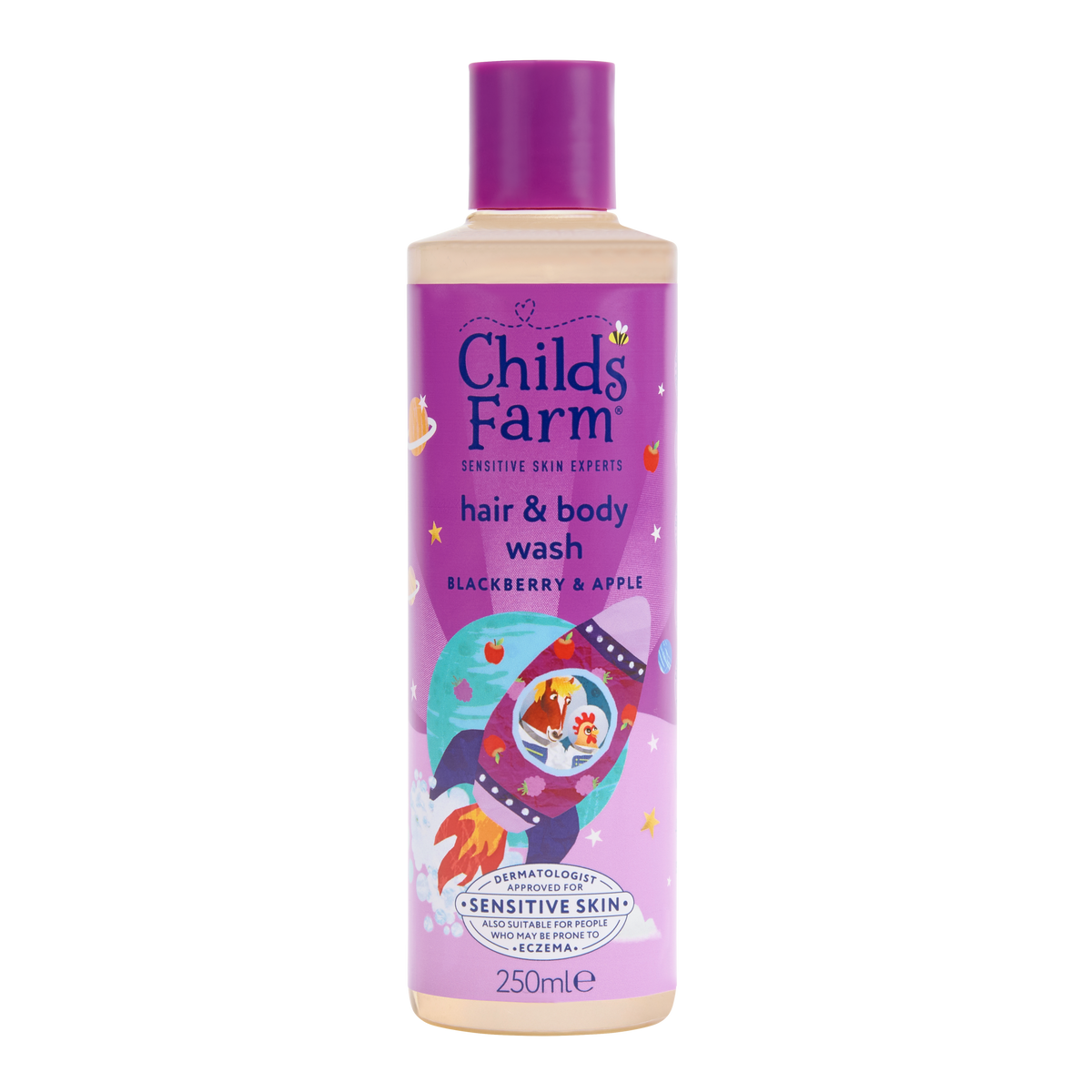 Childs Farm Umývacia emulzia na vlasy a telo černica a jablko, 250 ml