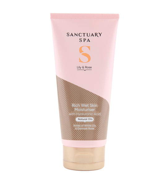 Sanctuary Spa Hydratačné telové mlieko na vlhkú pokožku ľalia, ruža, 200 ml
