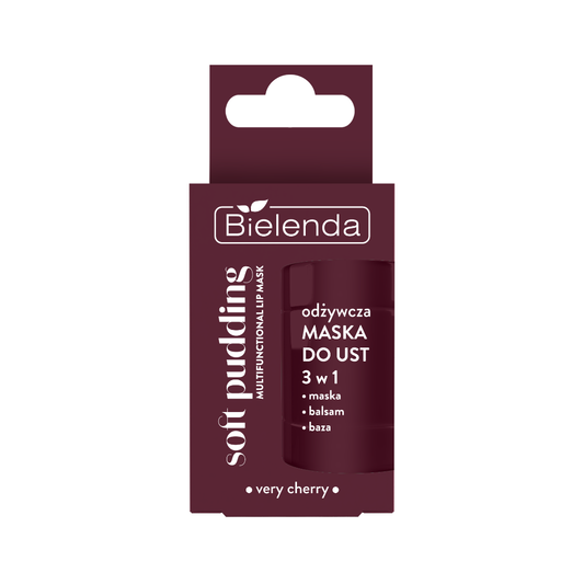 Bielenda SOFT PUDDING Výživná maska na pery 3v1, Very Cherry, 12 g