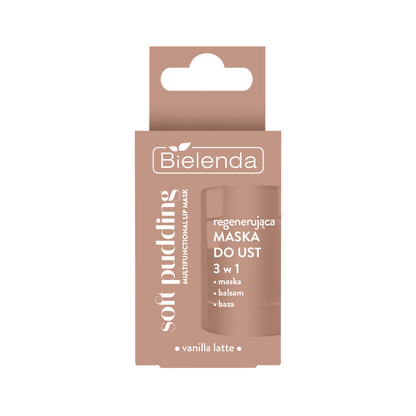 Bielenda SOFT PUDDING Regeneračná maska na pery 3v1, Vanilla Latte, 12 g