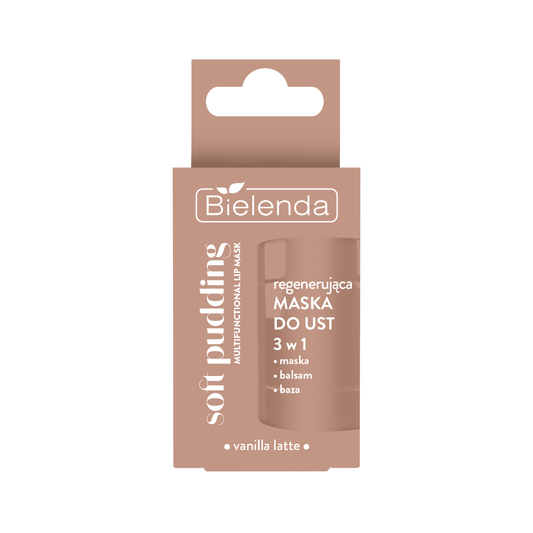 Bielenda SOFT PUDDING Regeneračná maska na pery 3v1, Vanilla Latte, 12 g