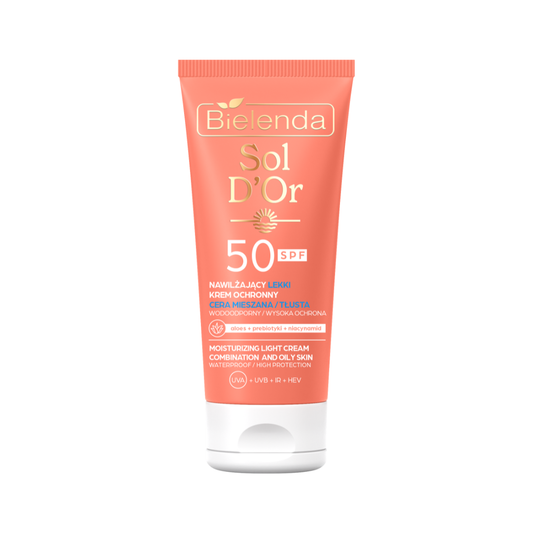 Bielenda Sol d'Or Krém na tvár s SPF 50 pre mastnú a kombinovanú pokožku, 50 ml