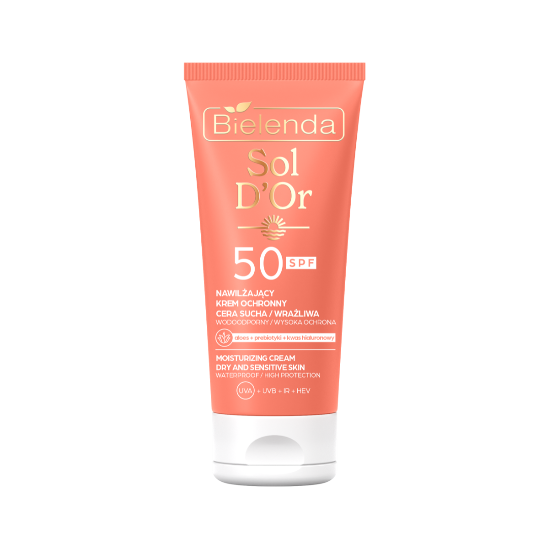 Bielenda Sol d'Or Krém na tvár s SPF 50 pre suchú a citlivú pokožku, 50 ml