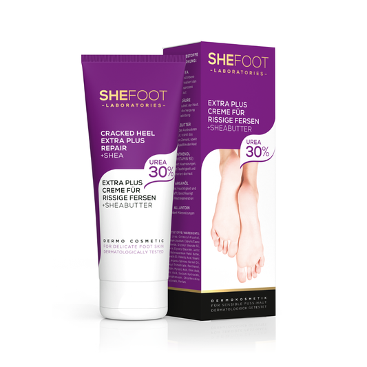 SheFoot Intenzívna regeneračná starostlivosť na popraskané päty s 30 % ureou, 75 ml