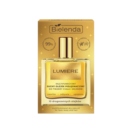 Bielenda LUMIERE Multifunkčný suchý olej na tvár, telo a vlasy, 50 ml
