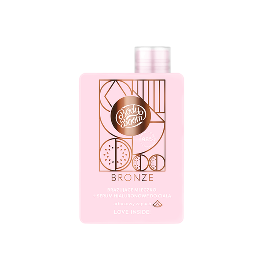 BodyBoom Bronzujúce mlieko+ telové sérum s kyselinou hyalurónovou 2v1, 140 ml