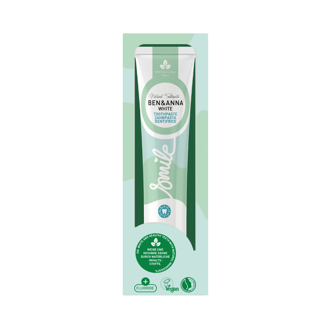 BEN&ANNA Zubná pasta tuba WHITE, 75 ml