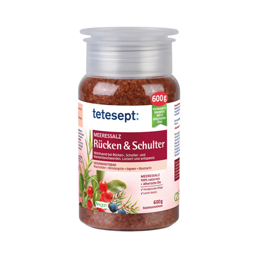 Tetesept Kúpeľová soľ Chrbát a ramená, 600 g