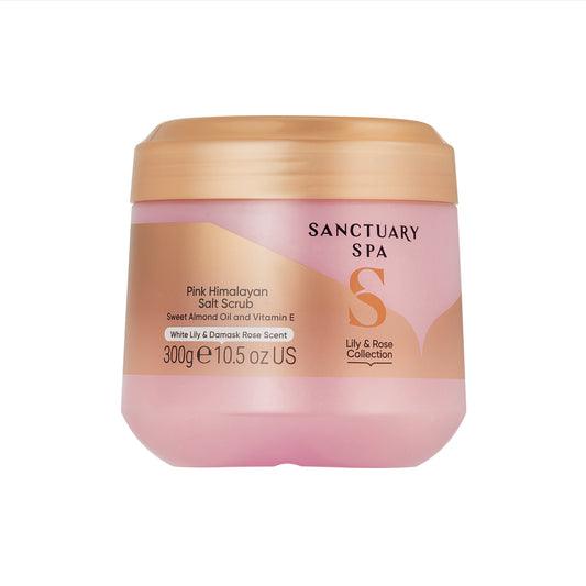 Sanctuary Spa Telový peeling s himalájskou soľou ľalia a ruža, 300 g