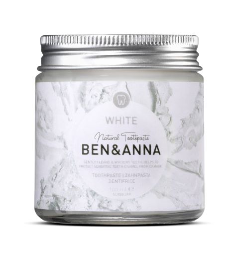 BEN&ANNA Zubná pasta v skle WHITE, 100 ml