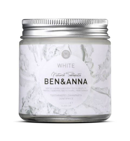 BEN&ANNA Zubná pasta v skle WHITE, 100 ml